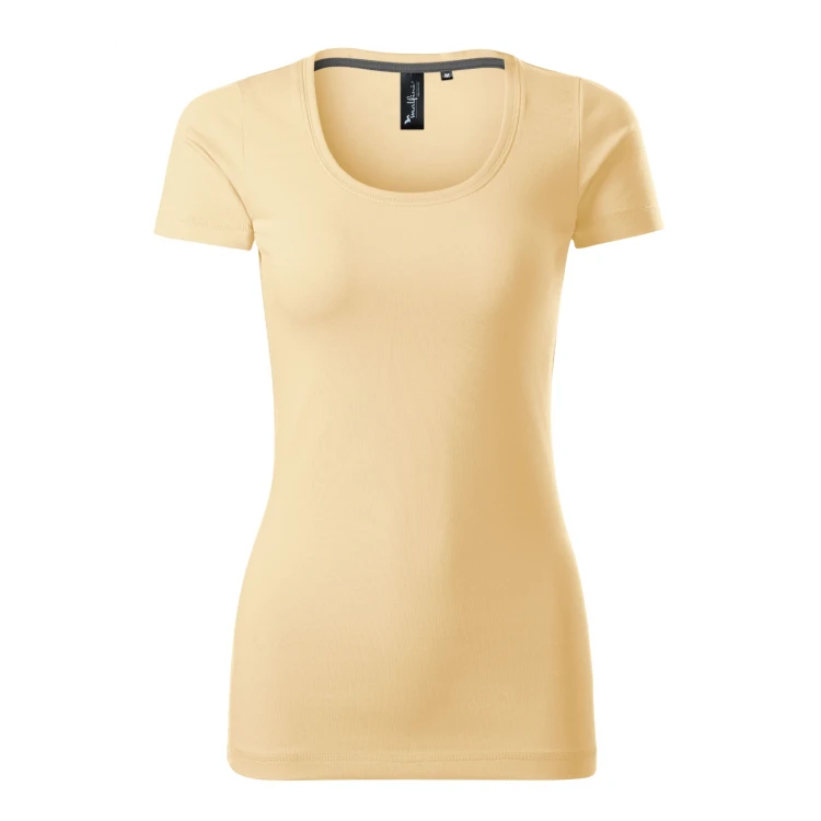 Camiseta mujer MALFINI Action en algodón elastano, corte slim fit con escote profundo, vista frontal para personalizar con logo