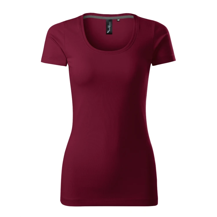 Camiseta mujer MALFINI Action en algodón elastano, corte slim fit con escote profundo, vista frontal para personalizar con logo