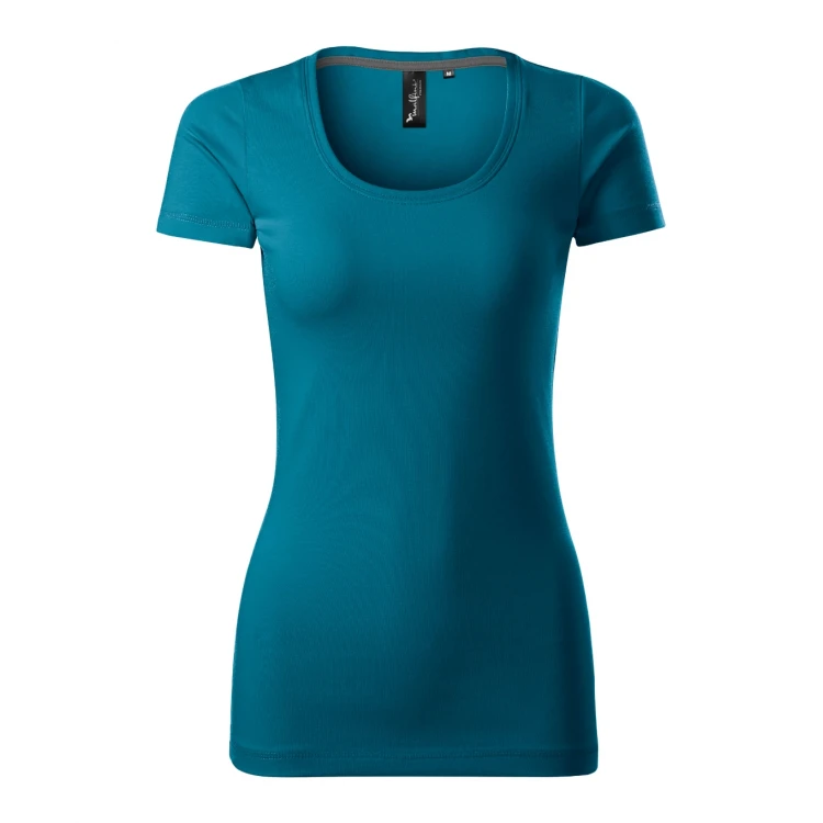 Camiseta mujer MALFINI Action en algodón elastano, corte slim fit con escote profundo, vista frontal para personalizar con logo