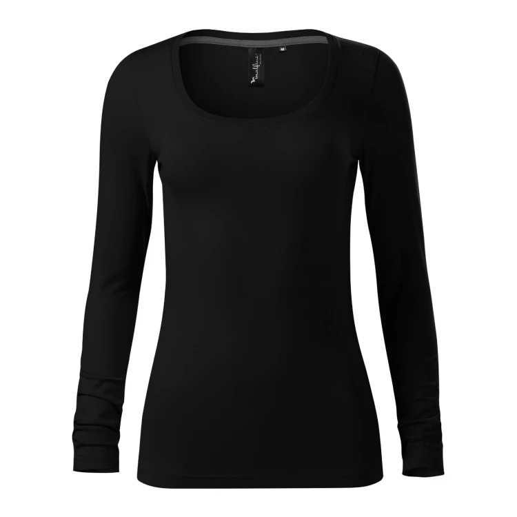 MALFINI Brave womens t-shirt in cotton elastane, front view on mannequin, available to personalise
