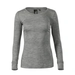 Camiseta de mujer manga larga en lana merino extrafina para personalizar con logo