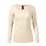 Camiseta de mujer manga larga en lana merino extrafina para personalizar con logo