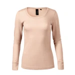 Camiseta de mujer manga larga en lana merino extrafina para personalizar con logo