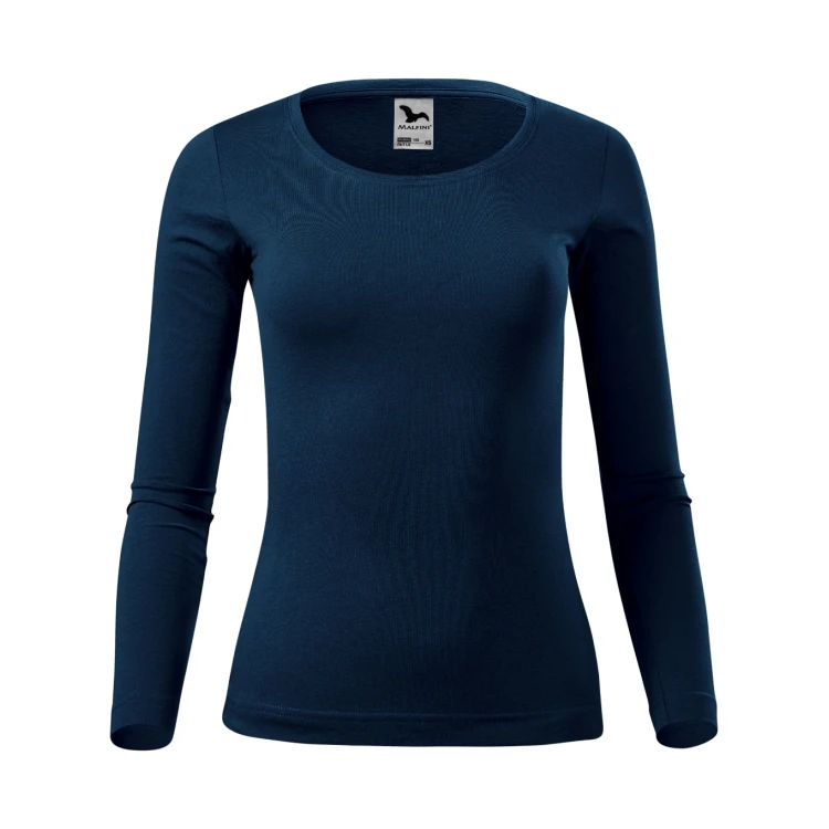 Camiseta de manga larga MALFINI Fit-T LS para mujer con escote profundo y corte entallado, disponible para personalizar