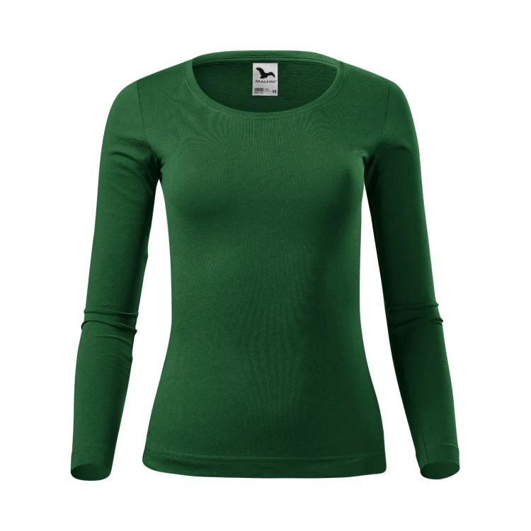 Camiseta de manga larga MALFINI Fit-T LS para mujer con escote profundo y corte entallado, disponible para personalizar