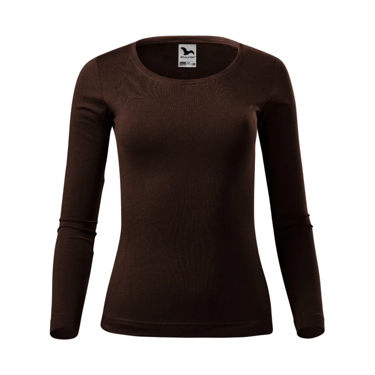 Camiseta de manga larga MALFINI Fit-T LS para mujer con escote profundo y corte entallado, disponible para personalizar