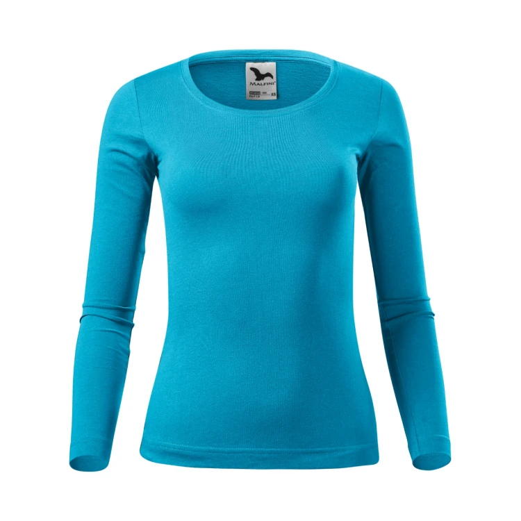 Camiseta de manga larga MALFINI Fit-T LS para mujer con escote profundo y corte entallado, disponible para personalizar