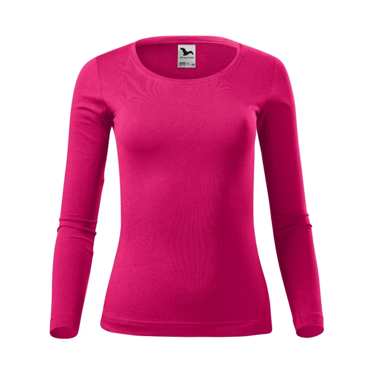 Camiseta de manga larga MALFINI Fit-T LS para mujer con escote profundo y corte entallado, disponible para personalizar