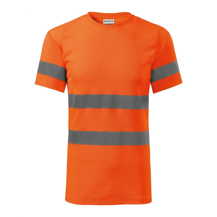 Camiseta fluorescente de alta visibilidad con bandas reflectantes
