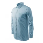Camisa hombre MALFINI Style LS en popelina algodón 125 g/m² con bolsillo pecho, cuello clásico y manga larga