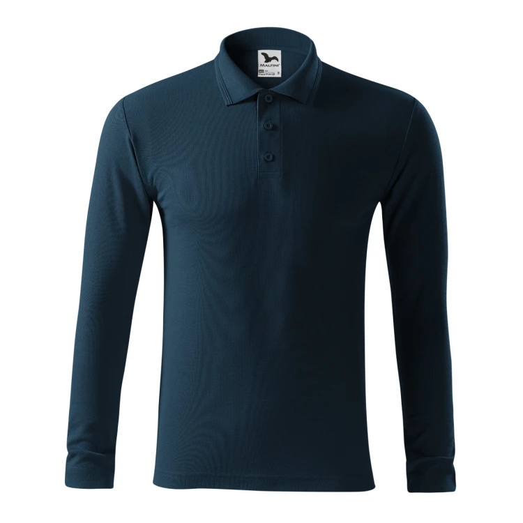 Polo manga larga en piqué MALFINI Piquè LS con cuello nervado, disponible para personalizar con logo empresarial