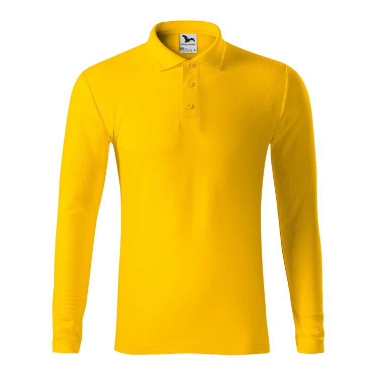 Polo manga larga en piqué MALFINI Piquè LS con cuello nervado, disponible para personalizar con logo empresarial