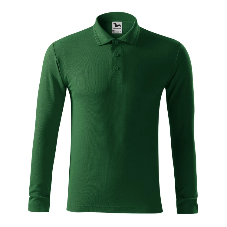 Polo manga larga en piqué MALFINI Piquè LS con cuello nervado, disponible para personalizar con logo empresarial