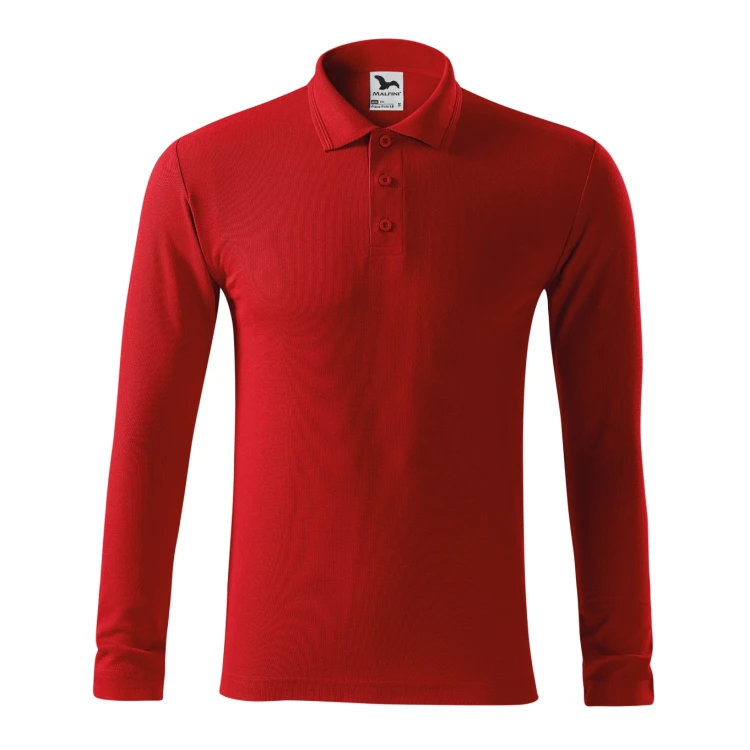 Polo manga larga en piqué MALFINI Piquè LS con cuello nervado, disponible para personalizar con logo empresarial