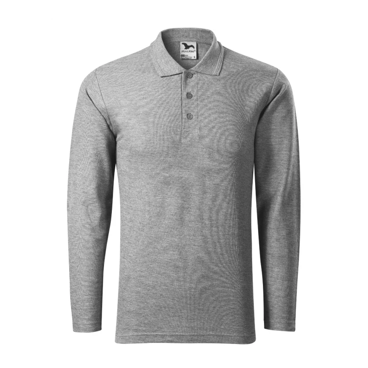Polo manga larga en piqué MALFINI Piquè LS con cuello nervado, disponible para personalizar con logo empresarial