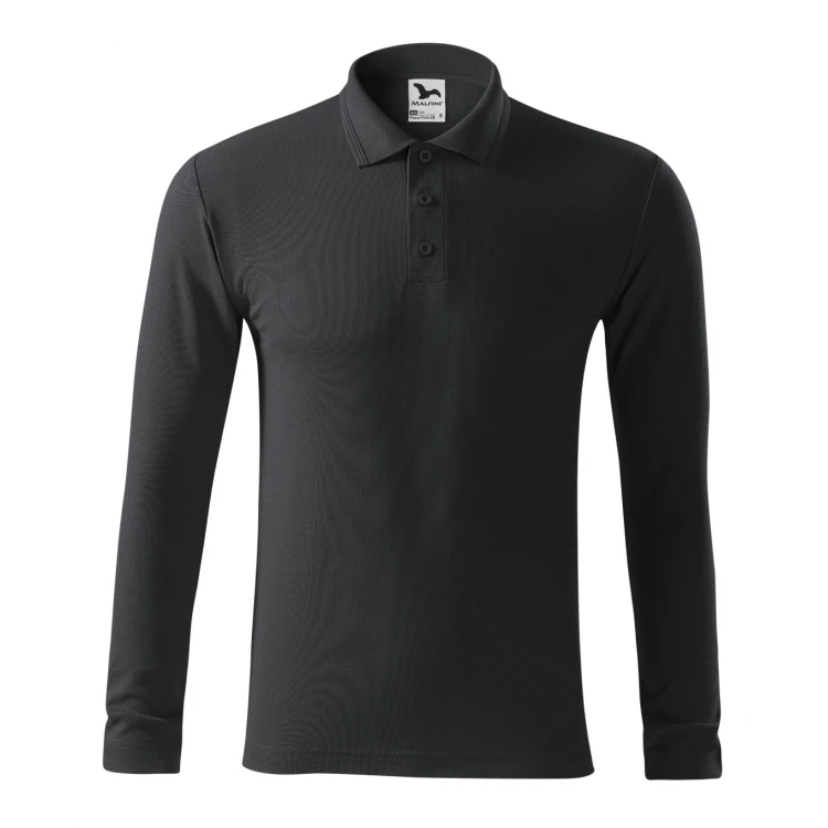 Polo manga larga en piqué MALFINI Piquè LS con cuello nervado, disponible para personalizar con logo empresarial