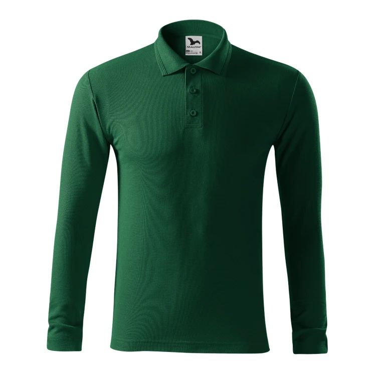 Polo manga larga en piqué MALFINI Piquè LS con cuello nervado, disponible para personalizar con logo empresarial