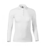 Polo mujer MALFINI Pique LS manga larga con cuello y botones, corte ajustado, lista para personalizar con logo