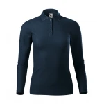 Polo mujer MALFINI Pique LS manga larga con cuello y botones, corte ajustado, lista para personalizar con logo