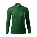 Polo mujer MALFINI Pique LS manga larga con cuello y botones, corte ajustado, lista para personalizar con logo