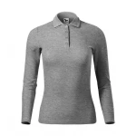 Polo mujer MALFINI Pique LS manga larga con cuello y botones, corte ajustado, lista para personalizar con logo