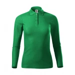Polo mujer MALFINI Pique LS manga larga con cuello y botones, corte ajustado, lista para personalizar con logo