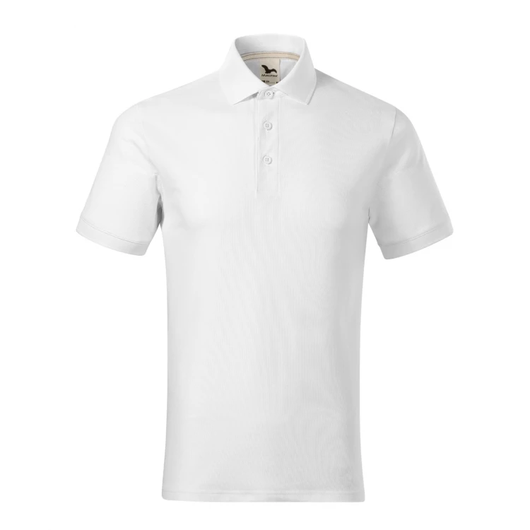 Polo MALFINI mod. Prime en algodón orgánico con cuello y botones, lista para personalizar con logo empresarial