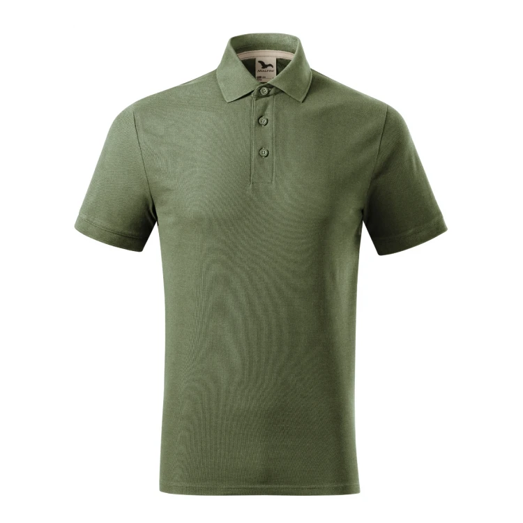 Polo MALFINI mod. Prime en algodón orgánico con cuello y botones, lista para personalizar con logo empresarial
