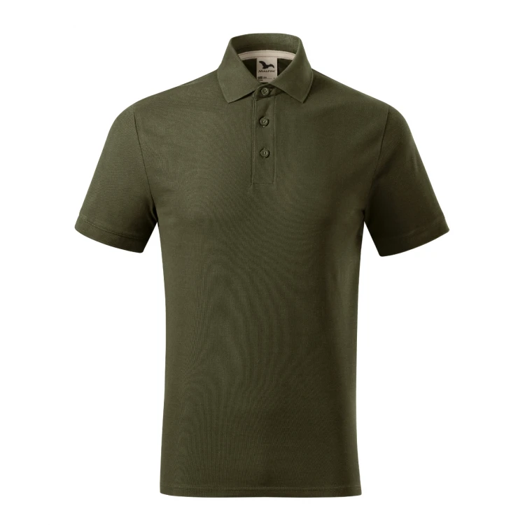 Polo MALFINI mod. Prime en algodón orgánico con cuello y botones, lista para personalizar con logo empresarial