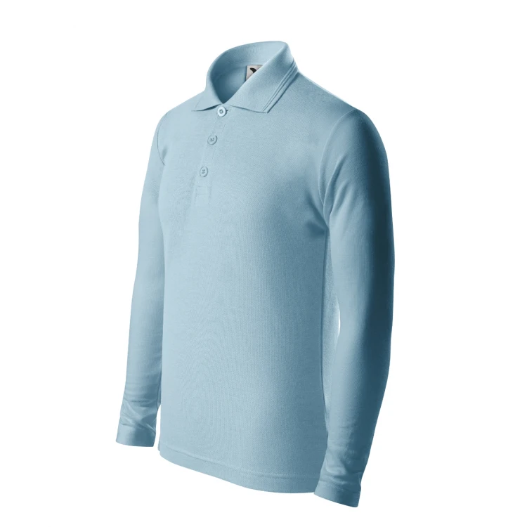 Polo infantil MALFINI Pique LS manga larga con cuello y botones, personalizable con logo