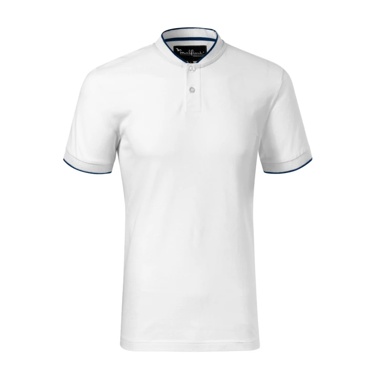 MALFINI Diamond polo shirt in cotton pique with bomber collar and buttons, ready for personalisation