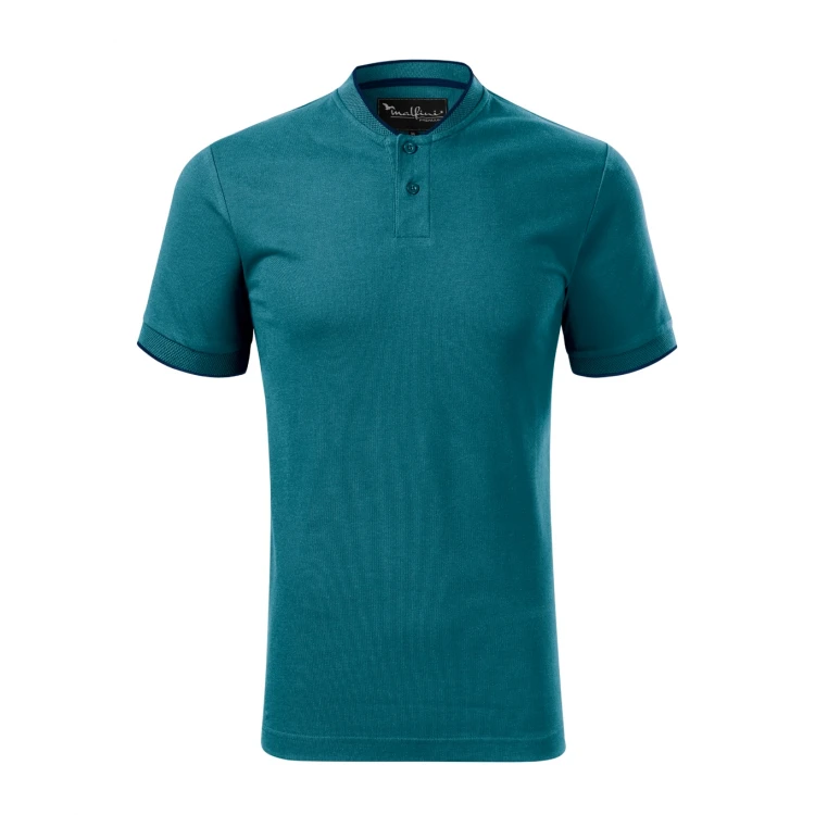MALFINI Diamond polo shirt in cotton pique with bomber collar and buttons, ready for personalisation