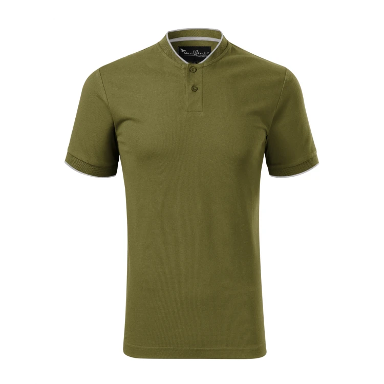 MALFINI Diamond polo shirt in cotton pique with bomber collar and buttons, ready for personalisation