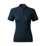 MALFINI Diamond women's polo shirt in cotton, jacquard knit with stripe, bomber-style collar, contoured fit to personalise with logo