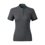 MALFINI Diamond women's polo shirt in cotton, jacquard knit with stripe, bomber-style collar, contoured fit to personalise with logo