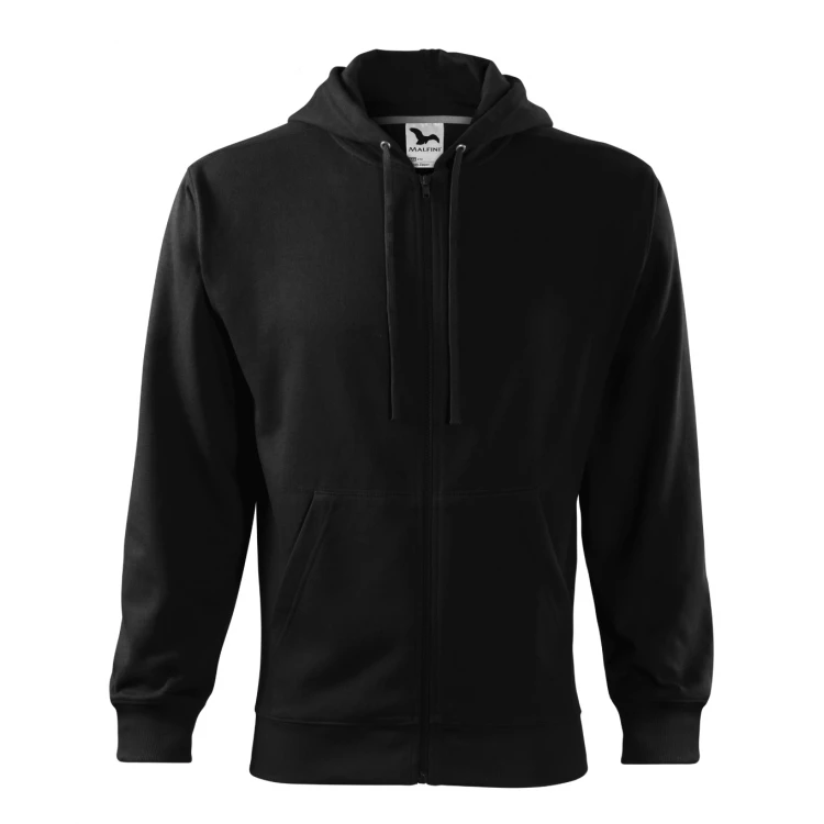Sweat MALFINI Trendy Zipper avec fermeture éclair complète, capuche doublée et poches kangourou, disponible à personnaliser avec logo
