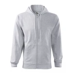 Sweat MALFINI Trendy Zipper avec fermeture éclair complète, capuche doublée et poches kangourou, disponible à personnaliser avec logo