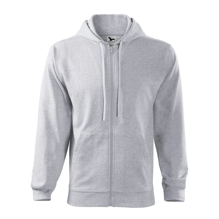Sweat MALFINI Trendy Zipper avec fermeture éclair complète, capuche doublée et poches kangourou, disponible à personnaliser avec logo