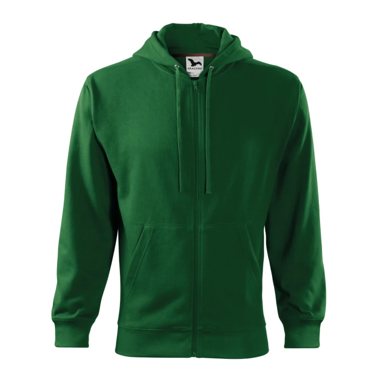 Sweat MALFINI Trendy Zipper avec fermeture éclair complète, capuche doublée et poches kangourou, disponible à personnaliser avec logo