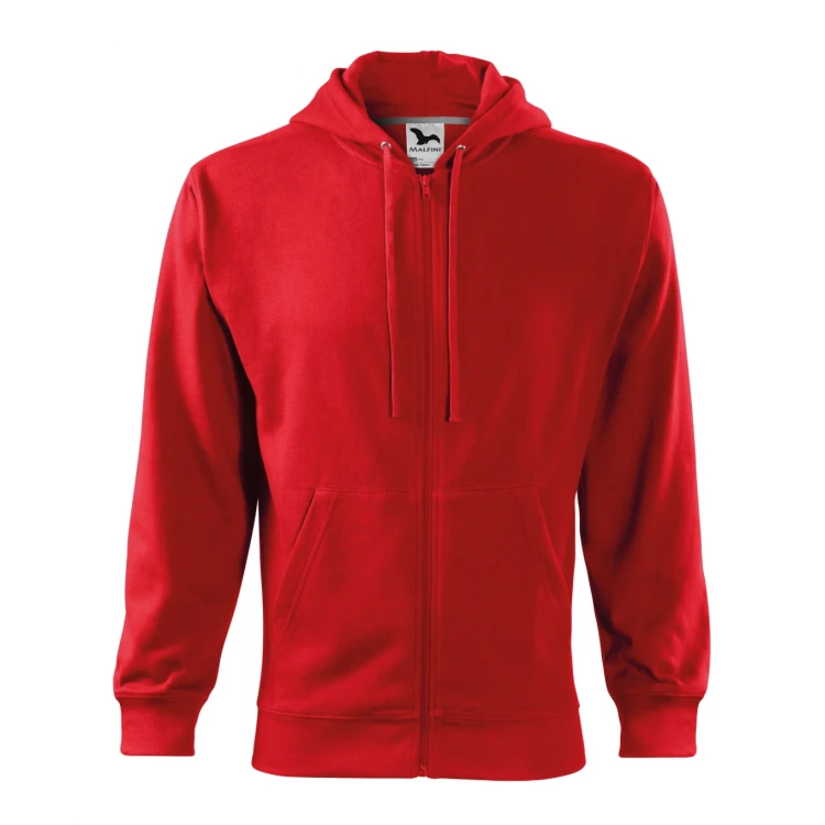 Sweat MALFINI Trendy Zipper avec fermeture éclair complète, capuche doublée et poches kangourou, disponible à personnaliser avec logo