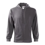 Sweat MALFINI Trendy Zipper avec fermeture éclair complète, capuche doublée et poches kangourou, disponible à personnaliser avec logo
