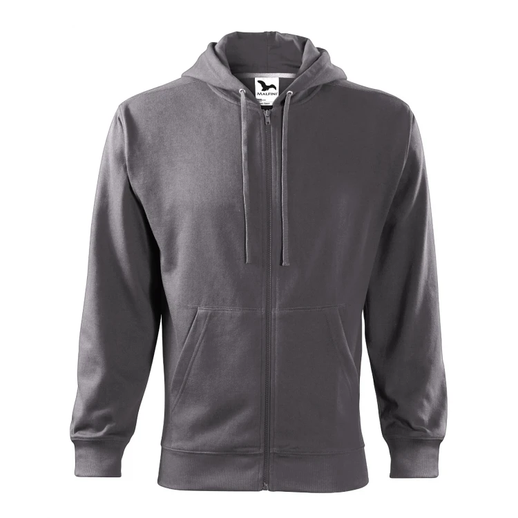 Sweat MALFINI Trendy Zipper avec fermeture éclair complète, capuche doublée et poches kangourou, disponible à personnaliser avec logo