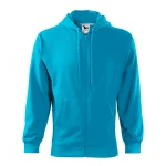 Sweat MALFINI Trendy Zipper avec fermeture éclair complète, capuche doublée et poches kangourou, disponible à personnaliser avec logo