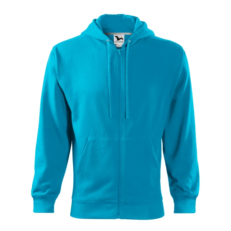 Sweat MALFINI Trendy Zipper avec fermeture éclair complète, capuche doublée et poches kangourou, disponible à personnaliser avec logo