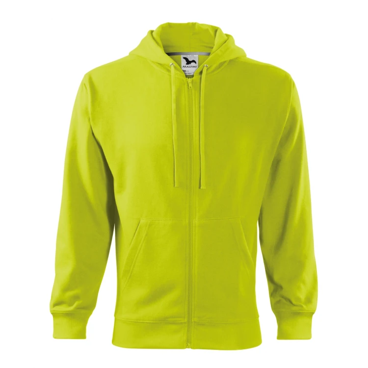 Sweat MALFINI Trendy Zipper avec fermeture éclair complète, capuche doublée et poches kangourou, disponible à personnaliser avec logo