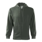 Sweat MALFINI Trendy Zipper avec fermeture éclair complète, capuche doublée et poches kangourou, disponible à personnaliser avec logo