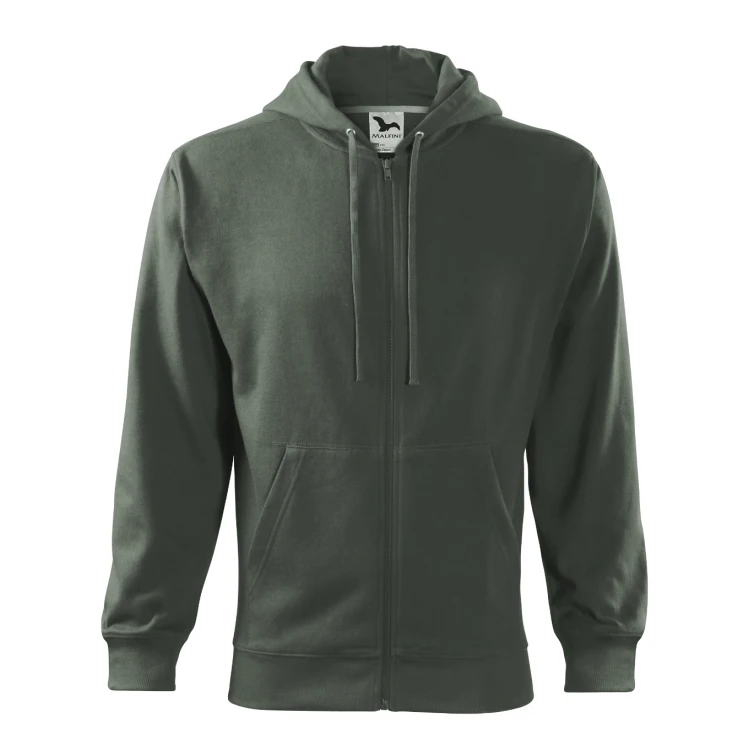 Sweat MALFINI Trendy Zipper avec fermeture éclair complète, capuche doublée et poches kangourou, disponible à personnaliser avec logo