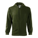 Sweat MALFINI Trendy Zipper avec fermeture éclair complète, capuche doublée et poches kangourou, disponible à personnaliser avec logo