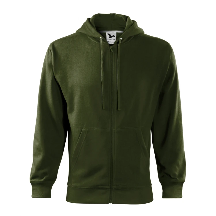 Sweat MALFINI Trendy Zipper avec fermeture éclair complète, capuche doublée et poches kangourou, disponible à personnaliser avec logo