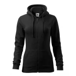 Sudadera MALFINI Trendy Zipper mujer con capucha y cremallera, corte entallado, lista para personalizar con logo